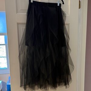Elegant Black Tulle Skirt